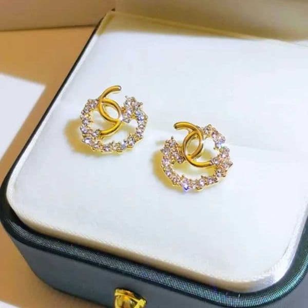 Fren High-end Design Letter Interwoven Earrings Womens Fashionable and Elegant Geometric Light Luxury Earrings J2508086AXX J260411