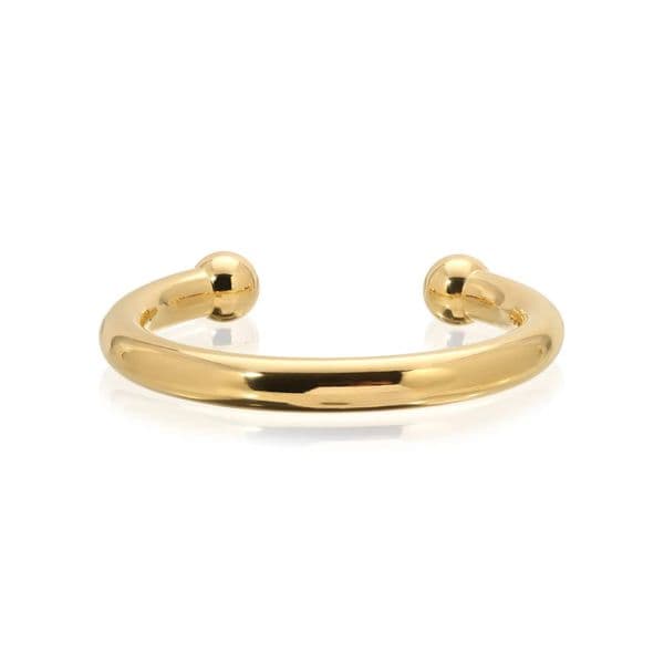 New Designed Gold Plated Flat Curve Cuff Bangle for Girls Fashion Jewelry