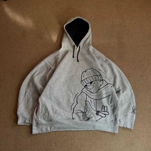 Streetwear Vintage Gray Hoodie Y2K Clothes Mens Womens Punk Rock Street Graphic Oversized Hoodie Sweatshirt Casual Jacket XJ250809