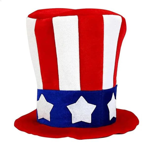 Party Velvet Hat Red White Blue Independence Day Flag Hat Uncle Sam Dress Up Top Hat 250804