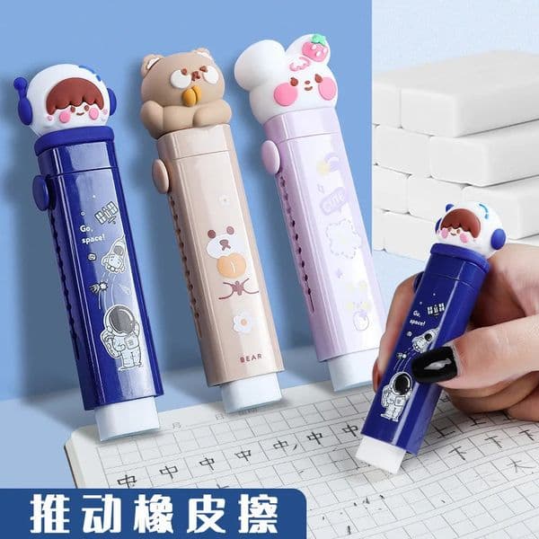 Creative Push-pull Cartoon Cute Eraser Can Replace The Core Telescopic Student Pencil Eraser rens School Supplies Gifts 250806BJ