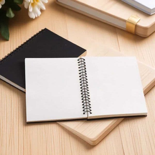 Creative Retro Kraft Paper Coil Notebook Blank Doodle Diary Sketchbook Simple Drawing Book for Art School Office Z250809