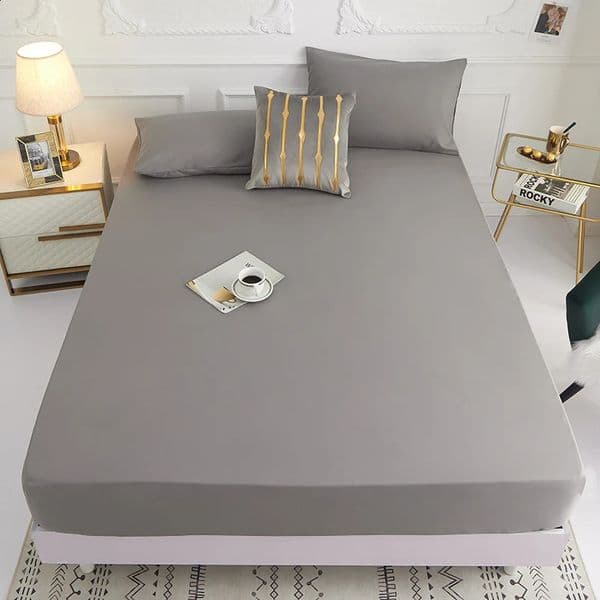 Sheet 1 piece of solid color bed sheet for bedroom 100%Polyeste Elastic Band Around bedding Fitted Sheet Only excluding pillowcases 250818