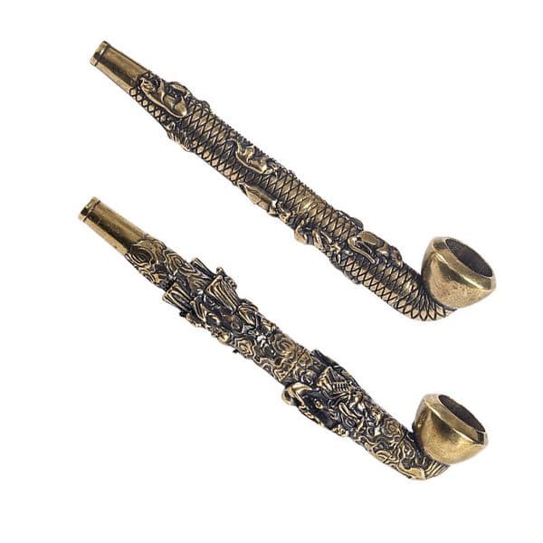 Smoking pipes Brass smoking rod dual-use small smoking rod relief metal smoking pot for elderly people pipe