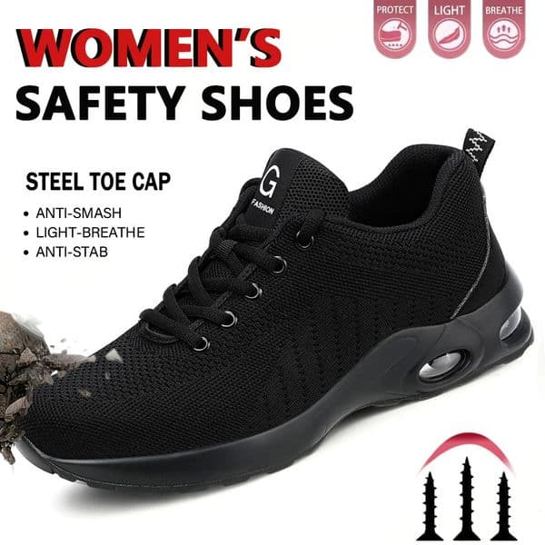 Air Cushion Steel Toe Shoes For Women Lightweight Slip Resistant Work Shoes Man Comfortable Breathable Safety Sneakers 250805