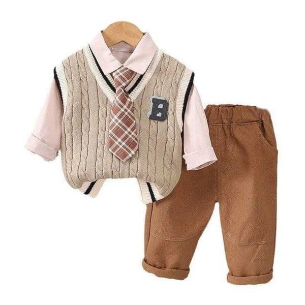 2026 New New 3Pcs/Set Spring Autumn Fashion Baby Clothes Suit Kids Boys Clothing Children Vest Shirt Pants Toddler Costume Infant Tracksuits Designer