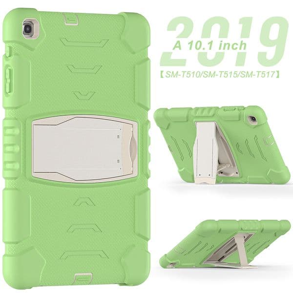 Case for Samsung Galaxy Tab A 10.1" 2019 T510/T515/T517,Tablet Cases Kickstand Built-in Stand,Heavy Duty Shockproof Rugged Protective Case Cover (Black)(PET Film)