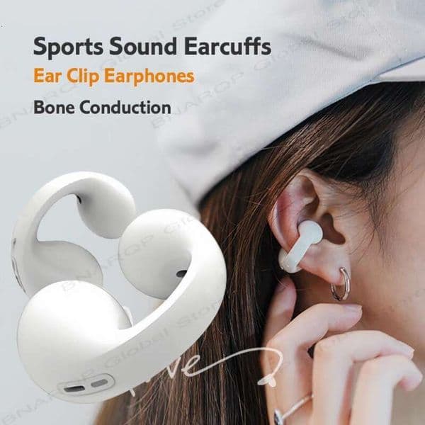 Bone Conduction Bluetooth 5.3 Earphones Earring Wireless Headphones Waterproof Headset TWS Sports Earbuds Ear Hook With Mic