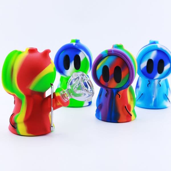 Mini Silicone Bongs Smoking Tobacco Cigarette Hookah SILICLAB Brand Ghost Silicone Water Pipes Colorful