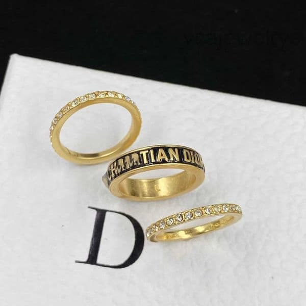 Band Rings Quality Three piece High Rings with diamond designer rings Women enamel letters Band rings Designer Jewelry Wedding party Gift Elegant rings AA