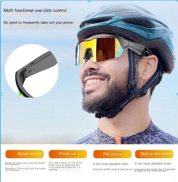 Sports Smart Bluetooth Glasses, Cycling Sunglasses, Listening To Music, Calling Navigation, UV Protection