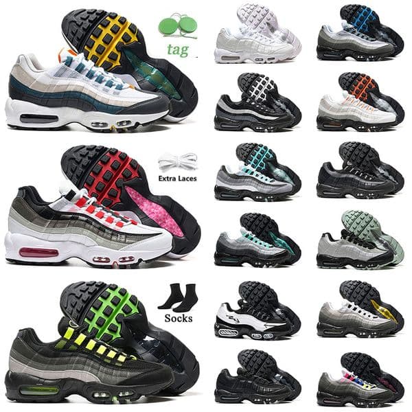 With Box Men 95 95s Neon Designer Running Shoes Classic Triple Black White Yellow Cool Grey Olive Midnight Navy Women Outdoors Trainers Sports Runners Sneakers