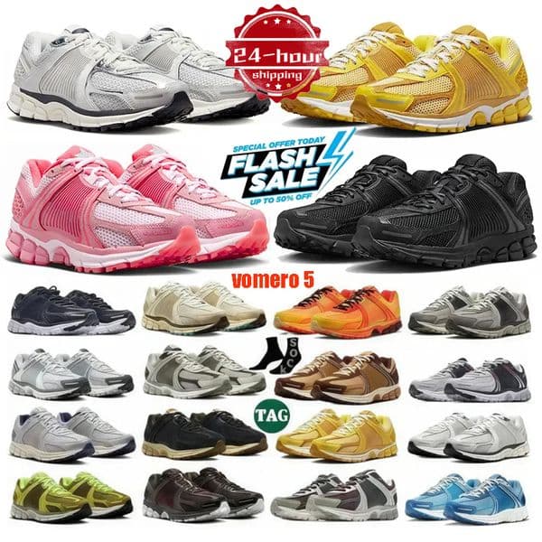Designer Running Shoes Vomero 5 Roam Metallic Gold Photon Dust Pink Thunder Blue Triple Black Flax Vomeros Mens Women Flat Trainers Sneakers 36-45