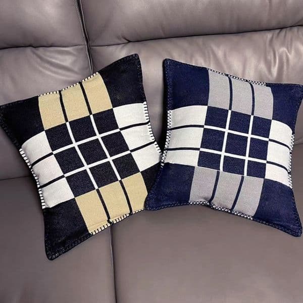 forstamps Designer h Luxury Brand Nordic Style Lunch Break Sofa Car Waist Back Cushion Knitted Pillowcase Pillow With logo