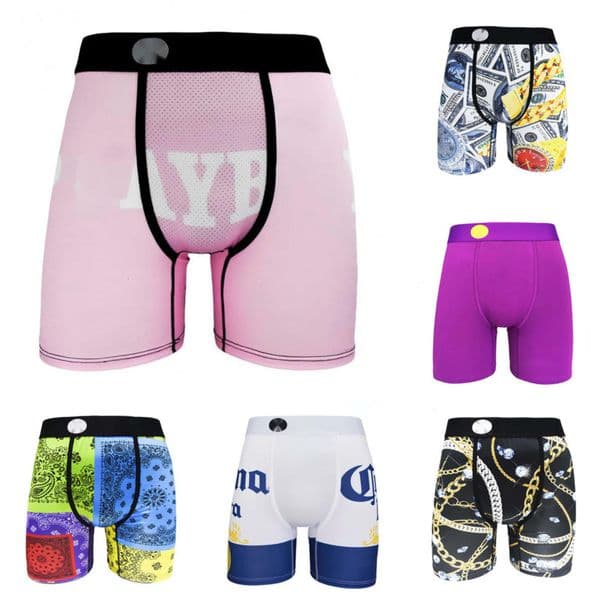 2025 New Designer Print Mens Underwear Extended Length Underpants Sports Breathable Boxer Shorts