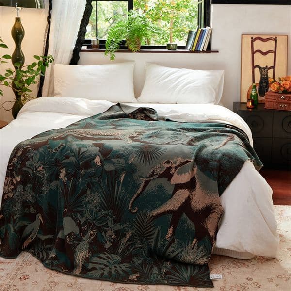 New Tropical Rainforest Premium Knitted Home Versatile Office Nap Blanket