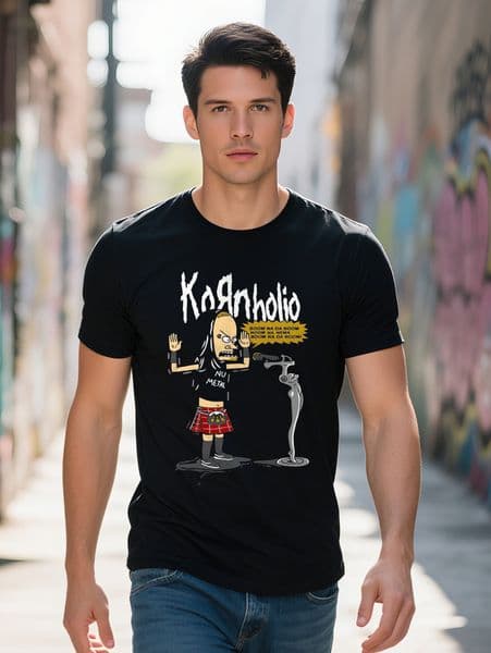 Comfortable breathable high quality men's crewneck Kornholio funny S cartoon Nu Metal band T shirt PLUS SIZE L XL