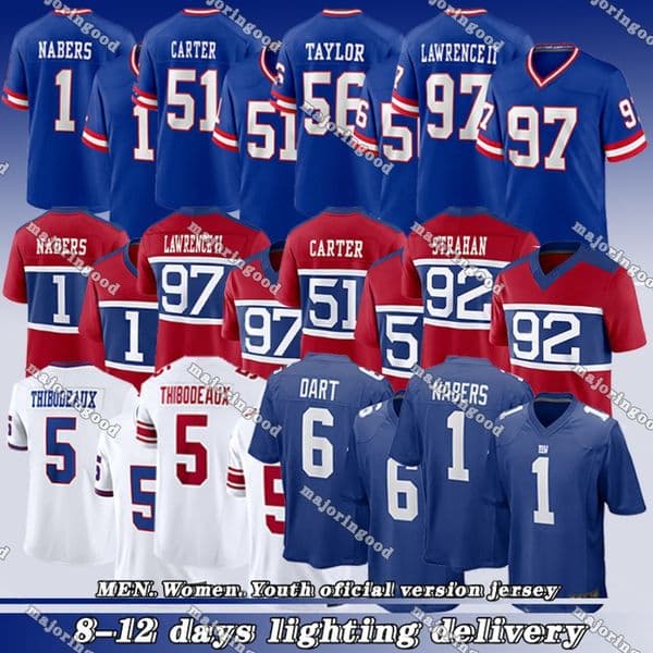 New York city ny Giantss jersey Abdul Carter Malik Nabers Brian Burns Russell Wilson Kayvon Thibodeaux Dexter men women youth Football Jerseys