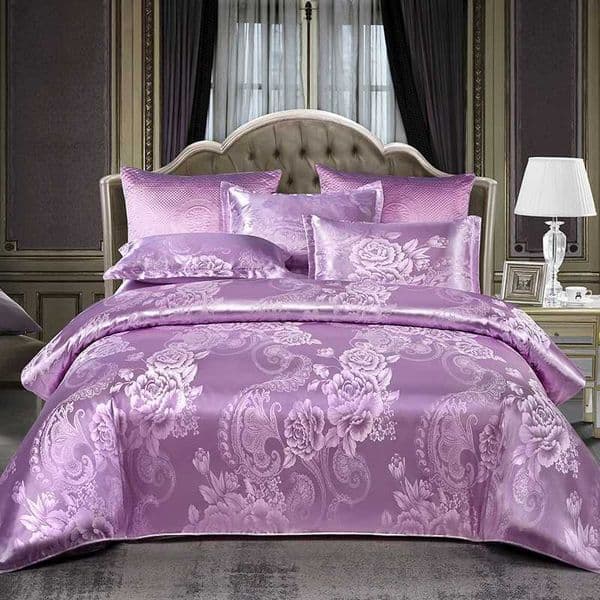 3-4PCS Luxury Satin Jacquard Bedding Set Comforter Cover Set 180*220cm Quilt Cover 1Sheet 1PillowCover 1/2Random Pattern Cut XJ250619