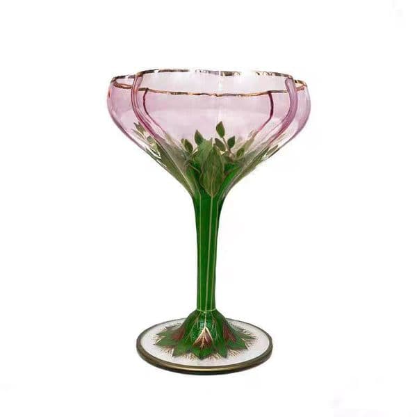 1 piece Vintage Glass Hand-Painted Cup, Suitable For Households, Hotels, Cafes, And Ice Cream Parlors