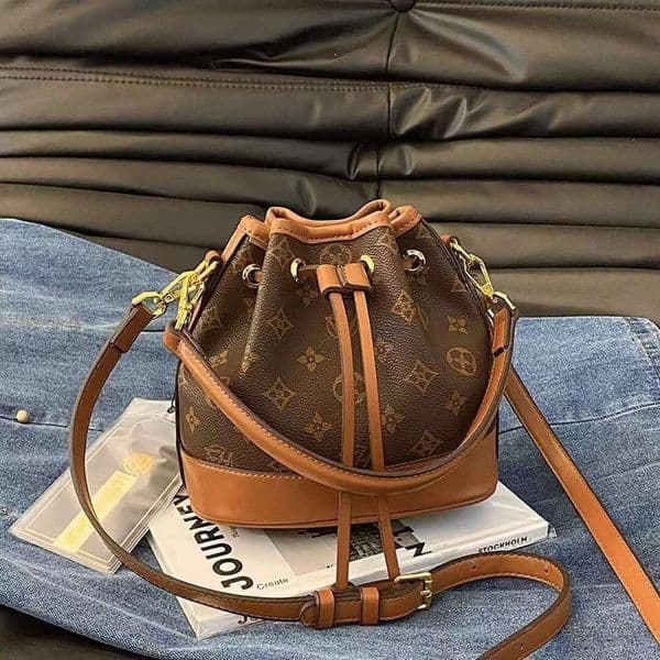 Designer Bag Luxury Bag Dhessentials Trendy Shoulder Bag Shoulder Bucket Boston - Drawstring Crossbody Women, Stylish Two-Tone Boho Chic Handbag Brown/Cream