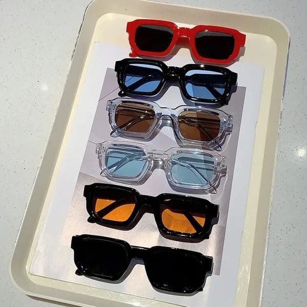 Men Vintage Rectangle Frame Sunglasses Fashion Retro Sun Glasses n UV400 Eyewear Women Goggles 250804