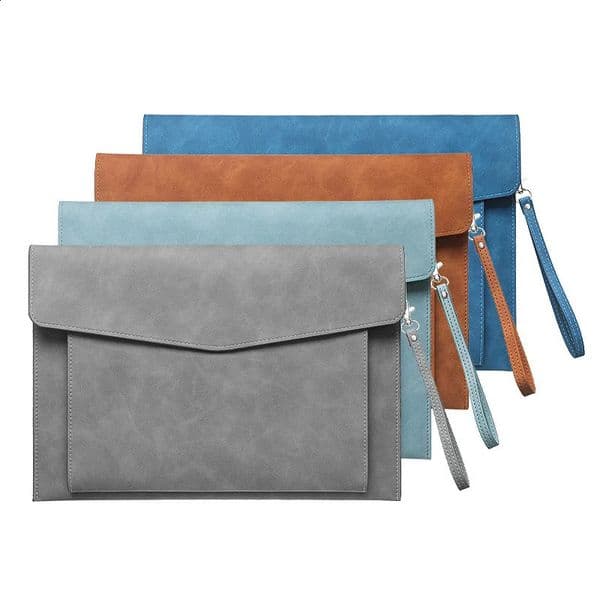 A4 Leather Document Bag File Folder Large Capacity Business Briefcase Waterproof Laptop Cases Office Organizer 250812