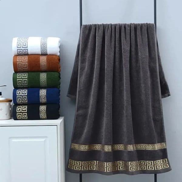 2026 2Pcs Set Black Bathroom Towel Sets 100% perfume Cotton Embroidered cologne Christmas Gift Sport Home El Use 250813 Free Shipping