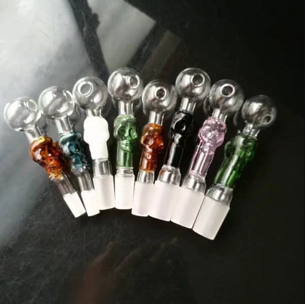 Smoking pipes Ball Glass Oil Burner Pipe Smoking Bowl Classic bongs Colored skull frosted mouth direct fired pot