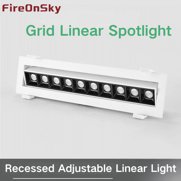 Adjustable Recessed Linear LED Spotlight - Die-Cast Aluminum, High CRI 95, Precision Beam for Accent Display Lighting-XJT
