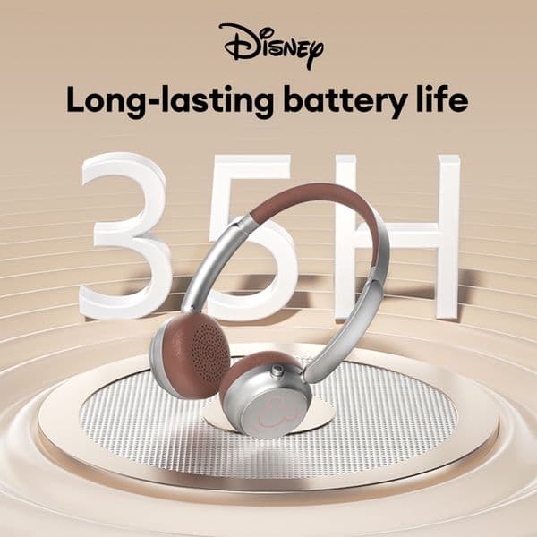 Disney Wireless Modern Retro Headphones Physical Noise Cancellation Bluetooth Headset Stereo Sound Ultra-Long Battery Life Music Earbuds EM-E9 Mickey