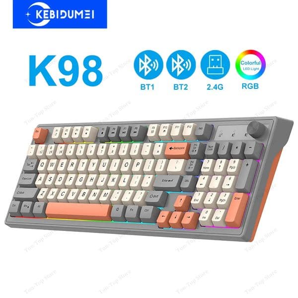 Dual Bluetooth Mechanical Keyboard Dual Modes BT5.0 2.4G Wireless Keyboard RGB Backlight Gaming Keyboard For PC Laptop Tablet 250813