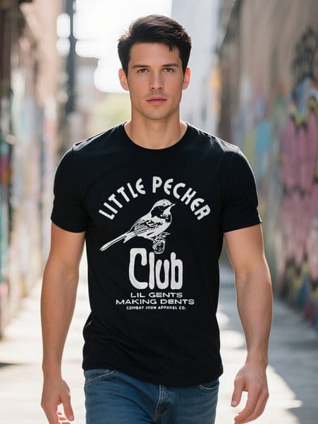 Summer Tee Lightweight s Casual Crew Neck T Shirt D Print Little Pecker Club Design Regular Fit Perfect Gift for