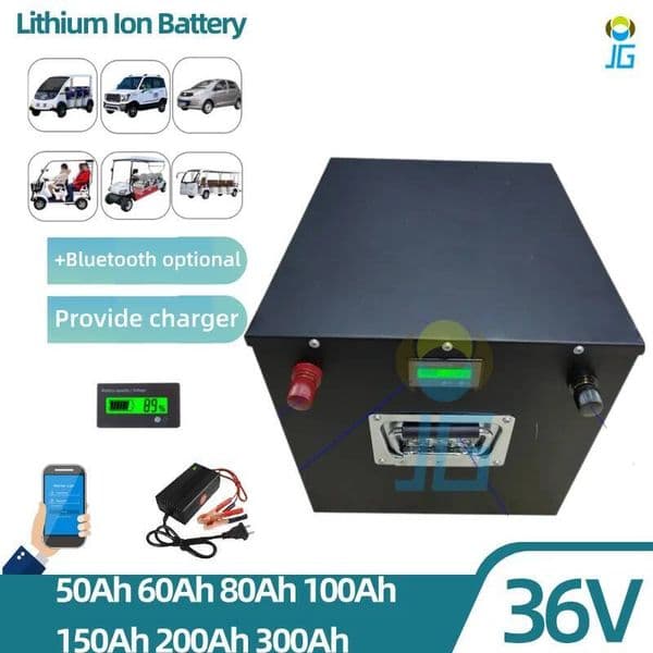 Lithium Ion Battery 36V 100Ah 150Ah 200Ah 300Ah 80Ah 60Ah 50Ah for AGV Energy Storage Golf Cart