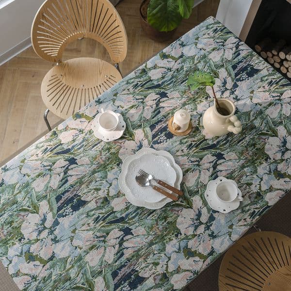 Vintage tablecloth flower jacquard tablecloth thick tablecloth table runner jacquard embroidery P52M01