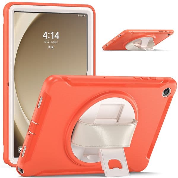 360 Degree Rotating Stand Case For Samsung Galaxy Tab A9Plus 11"(2023) X210/X215 Bracket Hand strap Case, Durable and anti drop tablet protective Cover A9+ 11Inch X216/X218