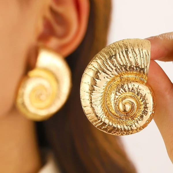 Vintage Inspired Sea Creature Earring Set with Oversized Conchs