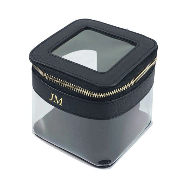 Custom Letters Saffiano Leather Cosmetic Bag PVC TPU Clear Makeup Bags Cosmetic Case For Storage Lipstick Travel Makeup Case 250812