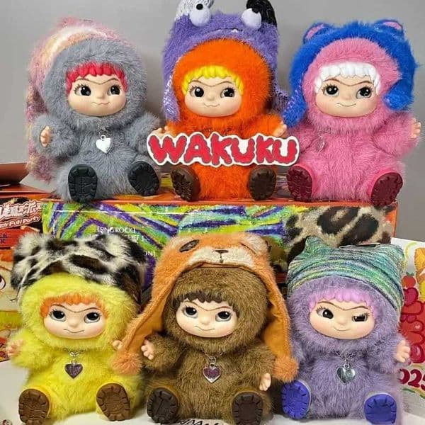 Wakuku Aw Fuzzy Trend Fun Party Series Blind Box Doll Bag Pendant Pain Bag Decoration Ornament Mystery Box Cute Birthday Gift X250815