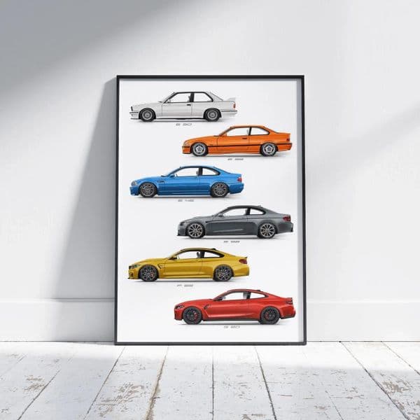 Paintings Vintage Car E30 E36 E46 E92 F82 G80 Generation Wall Art Poster Print Canvsa Painting Bedroom Home Decoration Gift For Lover