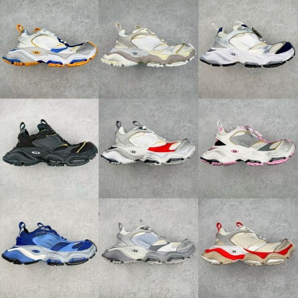 Designer casusl shoes Cargo Sneaker Grey Black Yellow gray red blue white beige Worn Out distressed damaged runners
