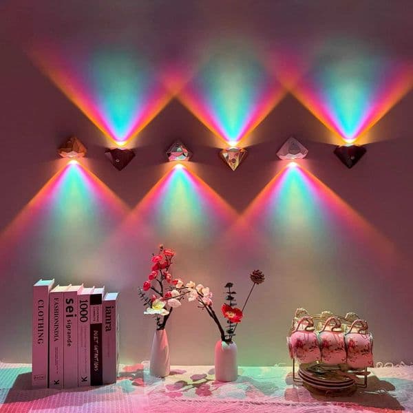 1. Smart Wall Light Motion Sensing Light Gemstone Shaped Colorful Lights USB Rechargeable Night Light Adjustable Brightness X250815