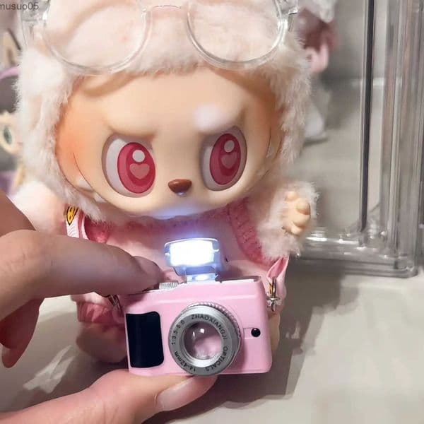 For 17cm labubu Decoration Camera Accessories Simulated Mini Camera Can Flash And Produce Sound Cute Doll L250815