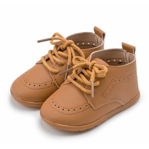 Classic Baby Boys Girls Shoes Newborn PU Leather Toddler Crib First Walkers Shoes Rubber Soft Sole Anti-Slip Kids Shoes