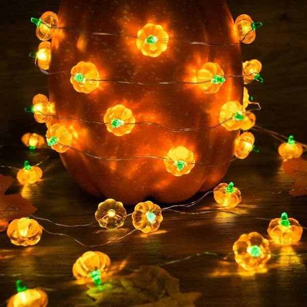 1pc 3m 30 LED Halloween Pumpkin Copper Wire String Lights DIY Fairy Lights Battery Powered for Home Bedroom Halloween Party Decor Z250816