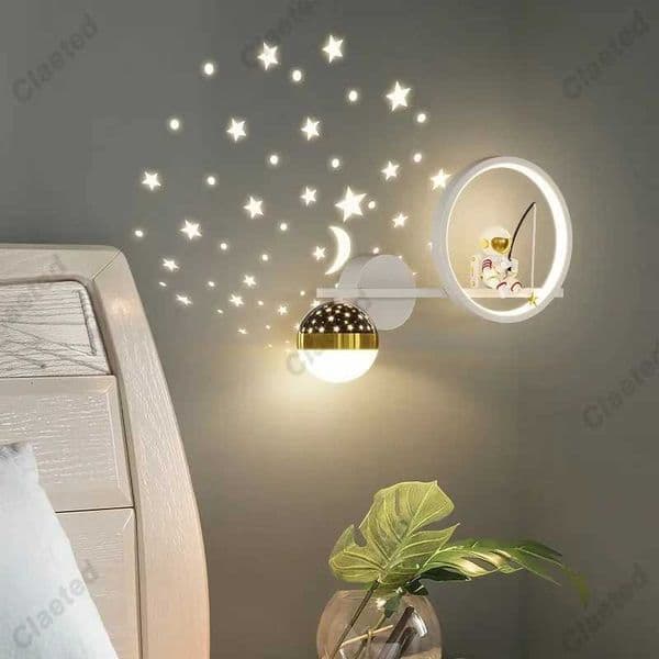 LED Star Astronaut Creative Projection Childrens Wall Lamp for Living Room Bedroom Corridor Hall Lighting Fixtures X250815