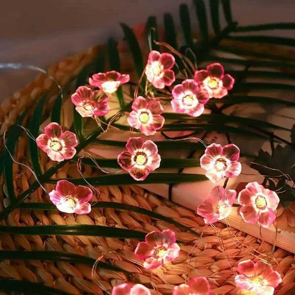 1pc 10/20/30LED Cherry Blossom Fairy String Lights Battery Powered For Home Wedding Indoor Holiday Party Festival Decoration Z250816