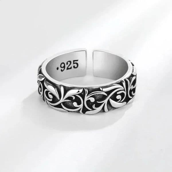 Retro Eternal Vine Ring Silver Color Punk Gothic Vintage Open Ring for Men Women Handmade Jewelry Unisex Accessories 250812
