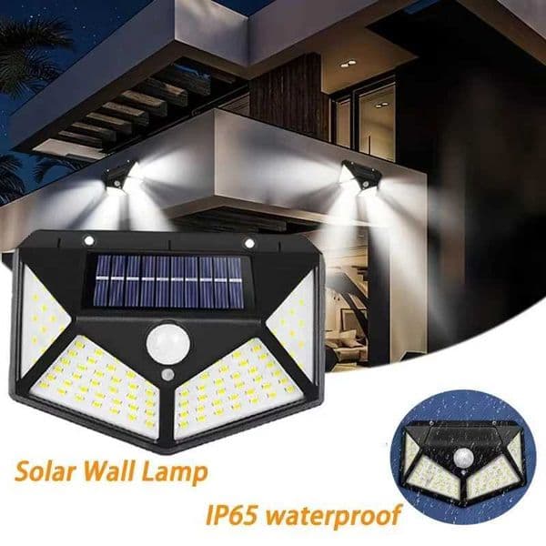 100 LED Wall Lights Outdoor Solar Lamp Motion Sensor Solar Powered Street Light Garage Lamps Outdoor Garden Lighting Night Light X250815
