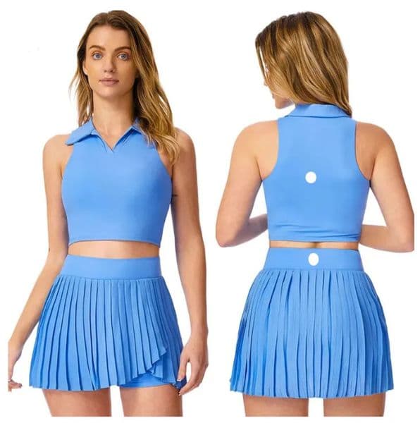 women yoga set Tenns Skrts Pleated Yoga Skrt Gym Clothes Runnng Fess Golf Pants Shorts Sports Back Wast Pocket Zpper jump skrt no awkward close jhz